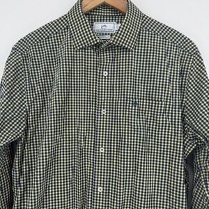 Southern Tide Medium Gingham Button Down Shirt Blue Yellow Mens Classic Fit